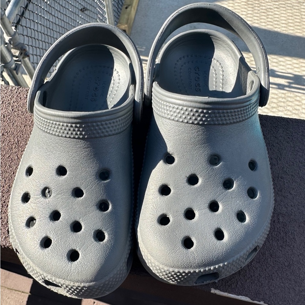 Toddler boys grey crocs size 11